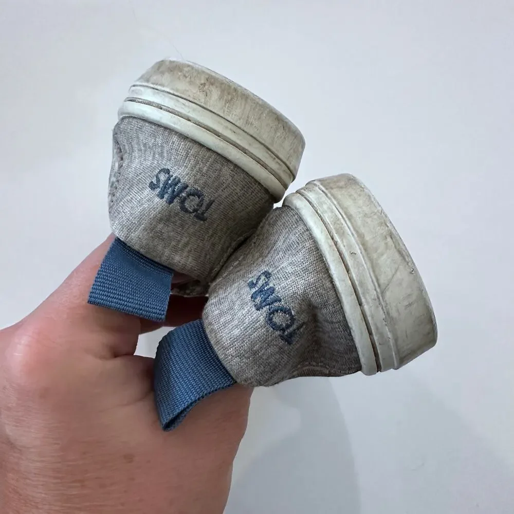 Tom’s grey slip ons size 13